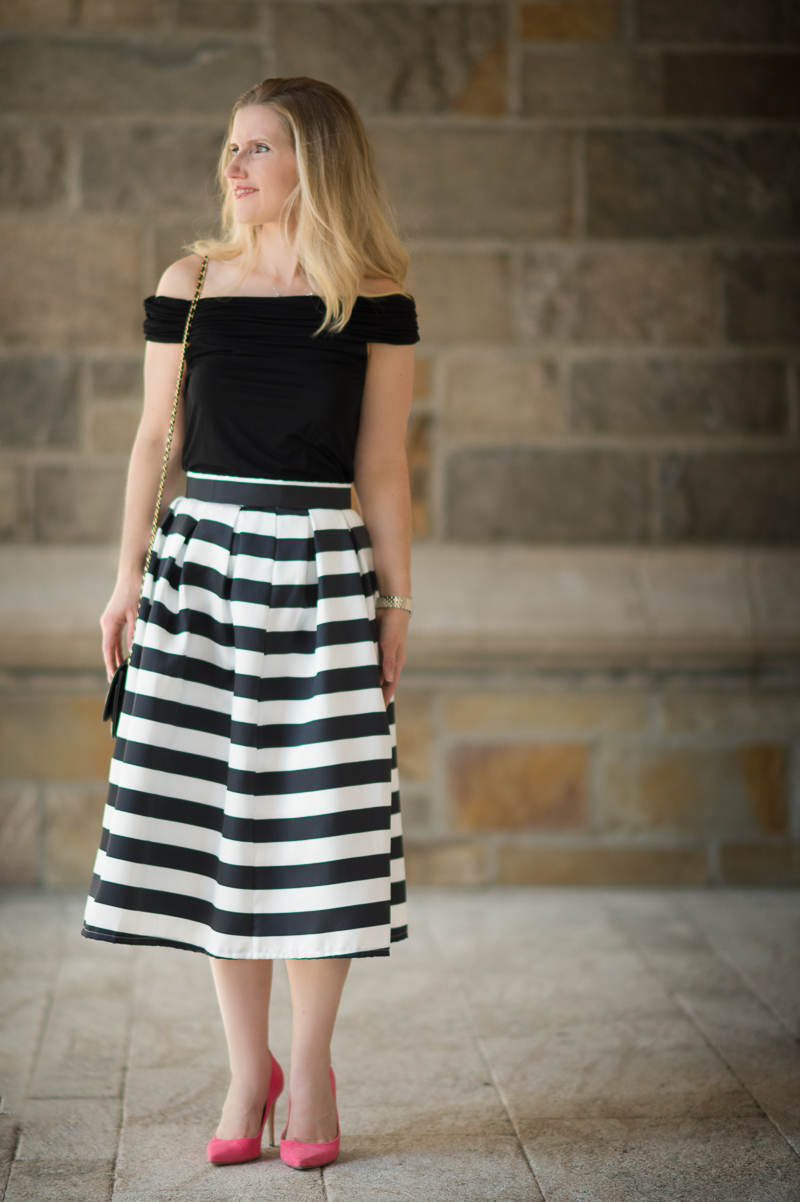 striped skirt