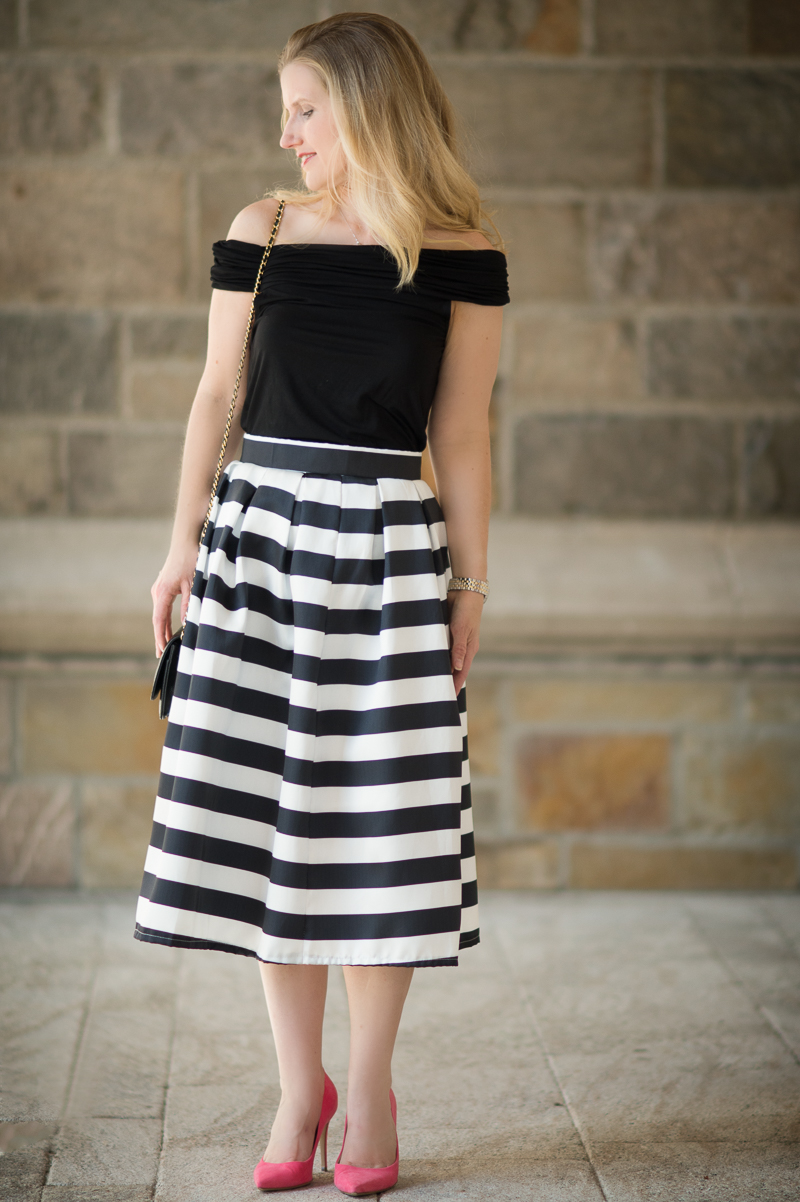 striped skirt