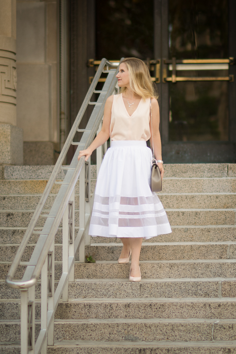 White midi dress