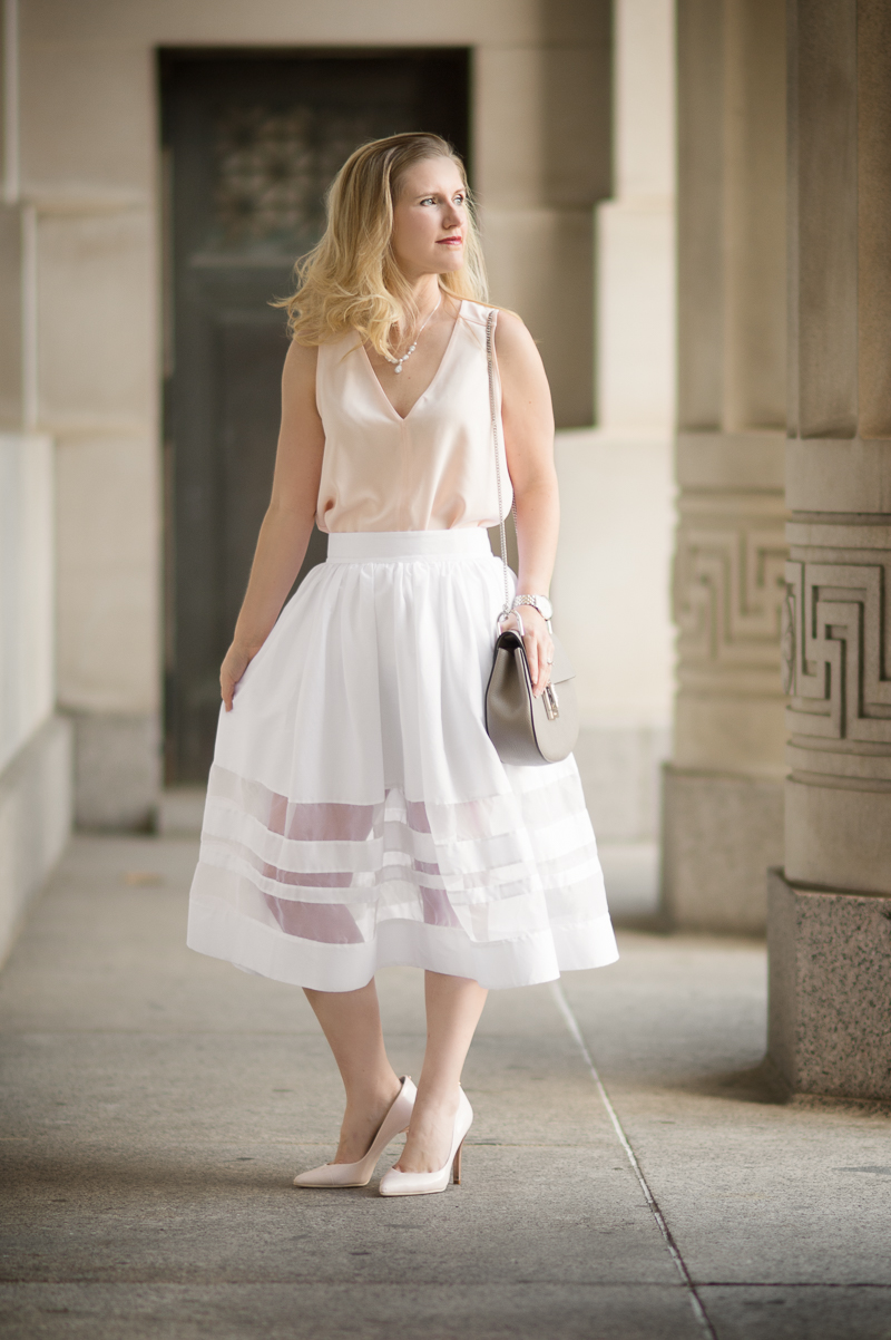White midi dress