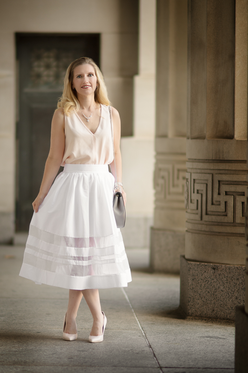 White midi dress