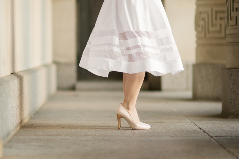 White midi dress
