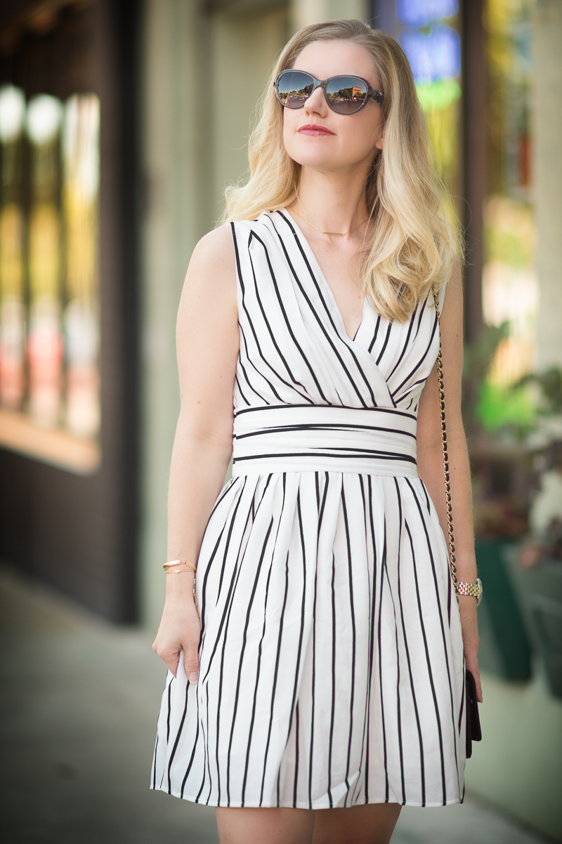 Petite Fashion and Style | Chicwish Stripes Wrap Dress | Click to read more...
