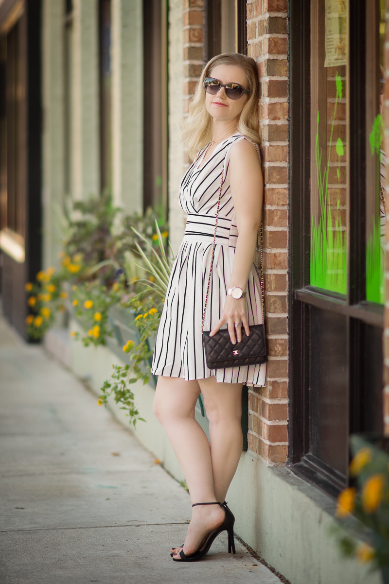 Petite Fashion and Style | Chicwish Stripes Wrap Dress | Click to read more...