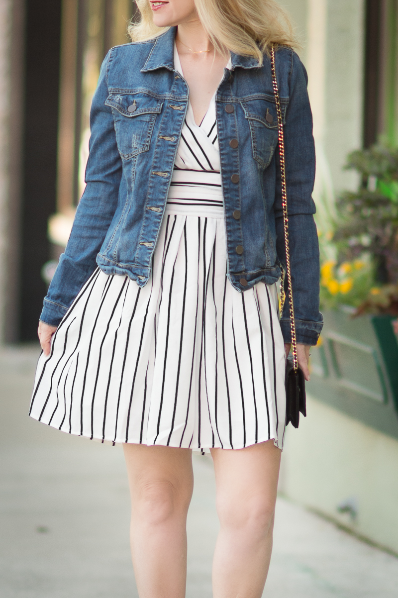 Petite Fashion and Style | Chicwish Stripes Wrap Dress | Click to read more...