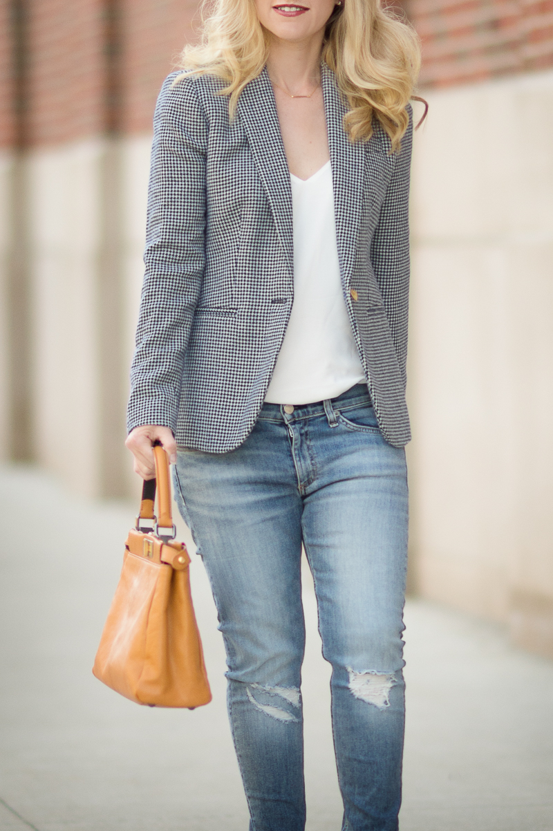 Petite Fashion and Style | J. Crew Campbell Blazer in Houndstooth | Click to read more...