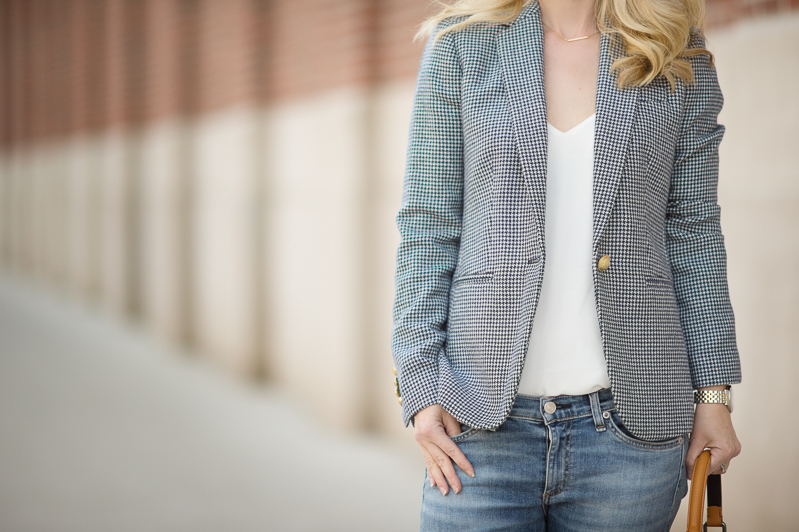 Petite Fashion and Style | J. Crew Campbell Blazer in Houndstooth | Click to read more...
