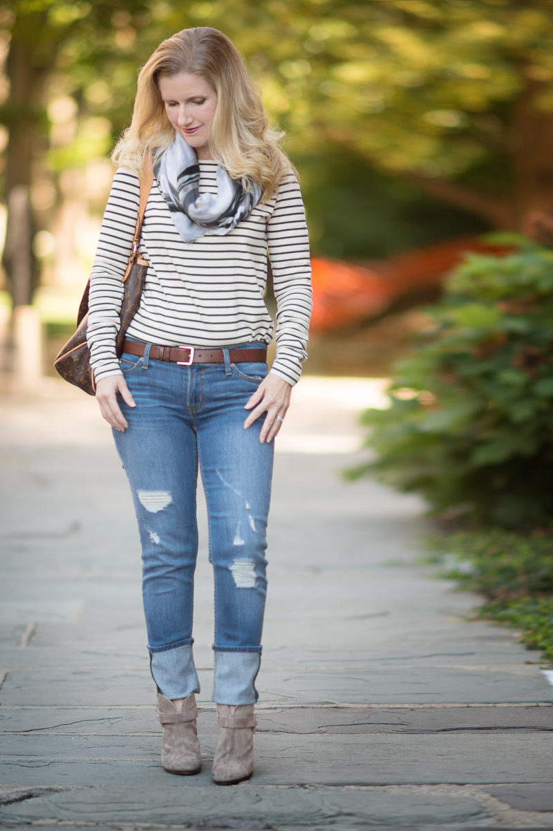 Petite fashion and style | Plaid scarf | Click to read more...
