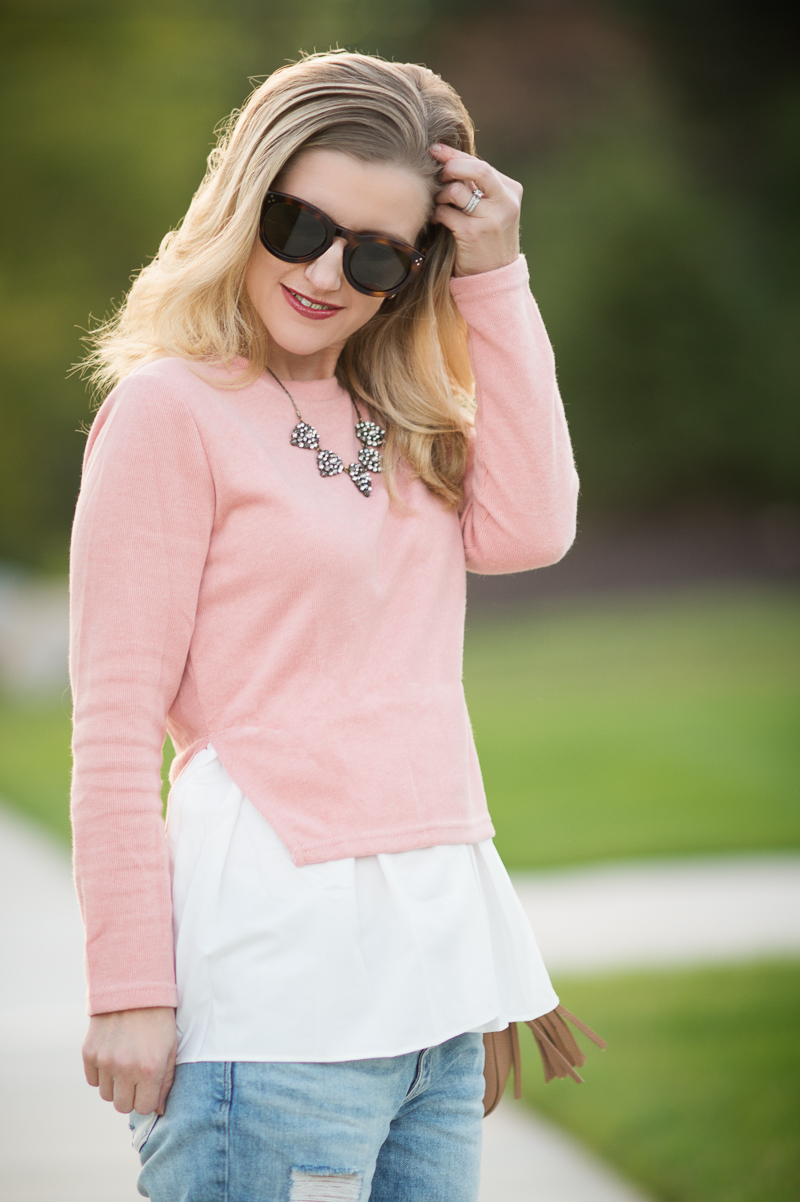 Petite Fashion & Style | Goodnight Macaroon Classic Mock Layer Sweater | Click to read more...