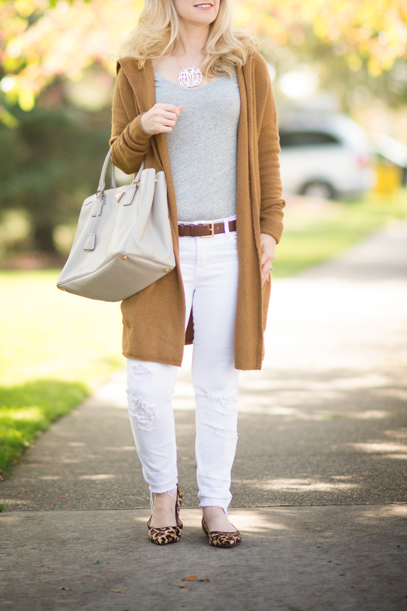 Petite Fashion and Style | BP Camel Cardigan | Ivanka Trump Lepoard Flats | Click to Read More...
