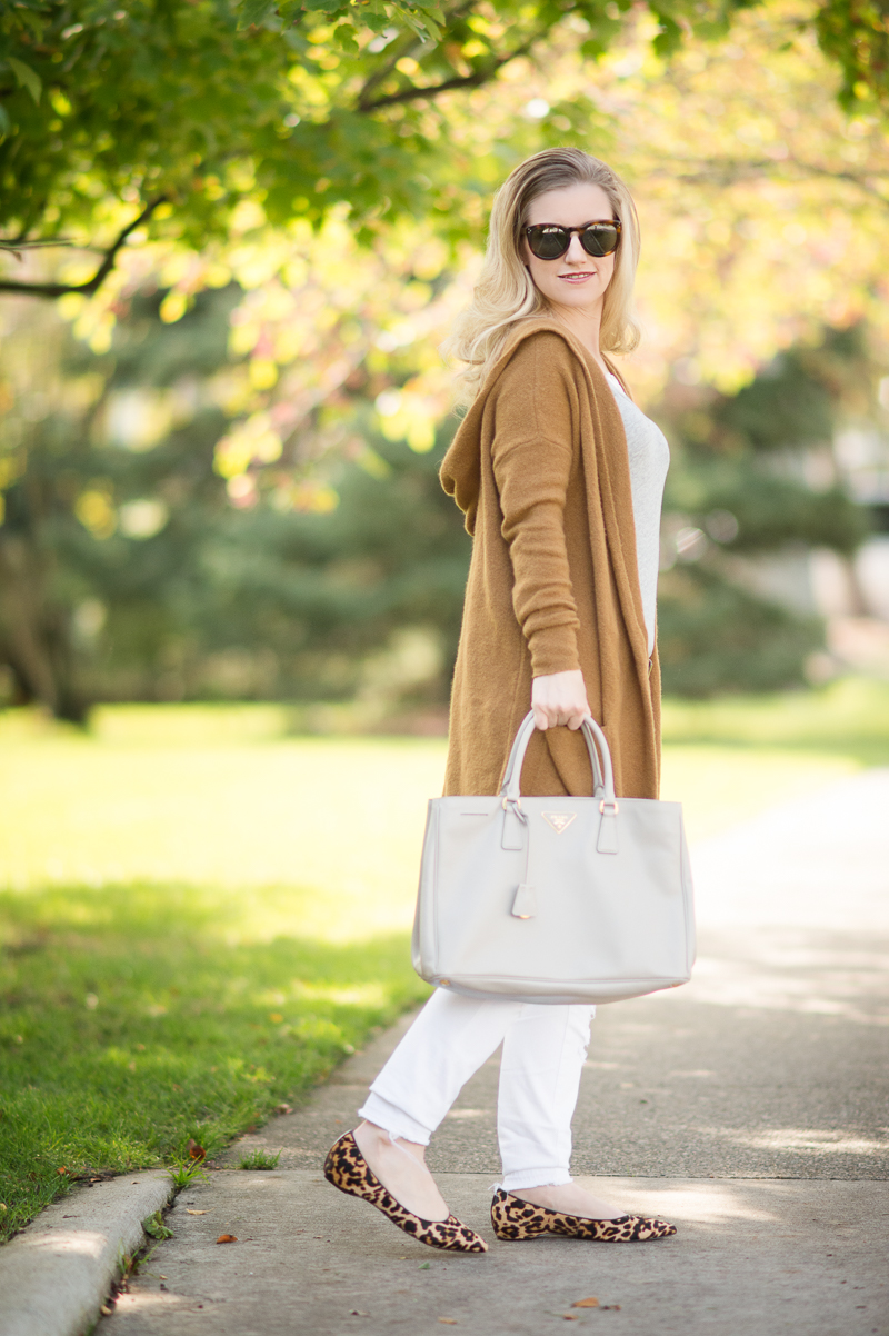 Petite Fashion and Style | BP Camel Cardigan | Ivanka Trump Lepoard Flats | Click to Read More...