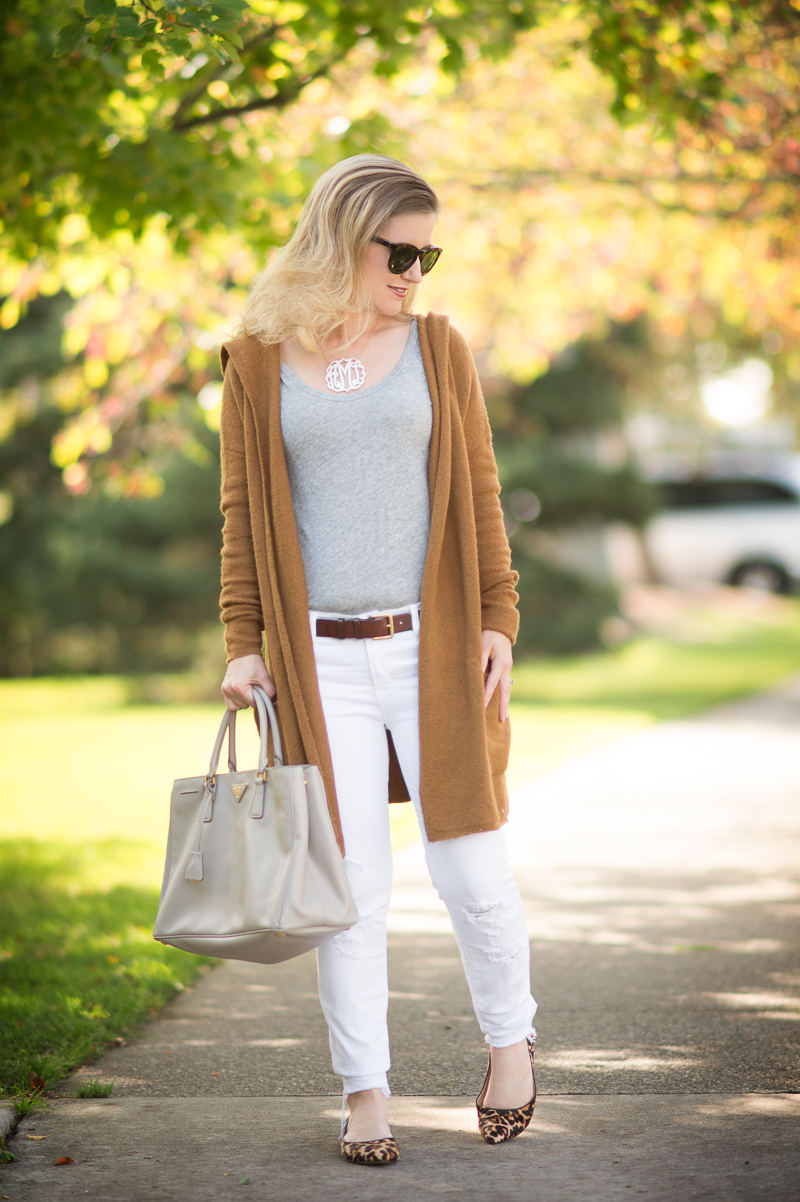 Petite Fashion and Style | BP Camel Cardigan | Ivanka Trump Lepoard Flats | Click to Read More...