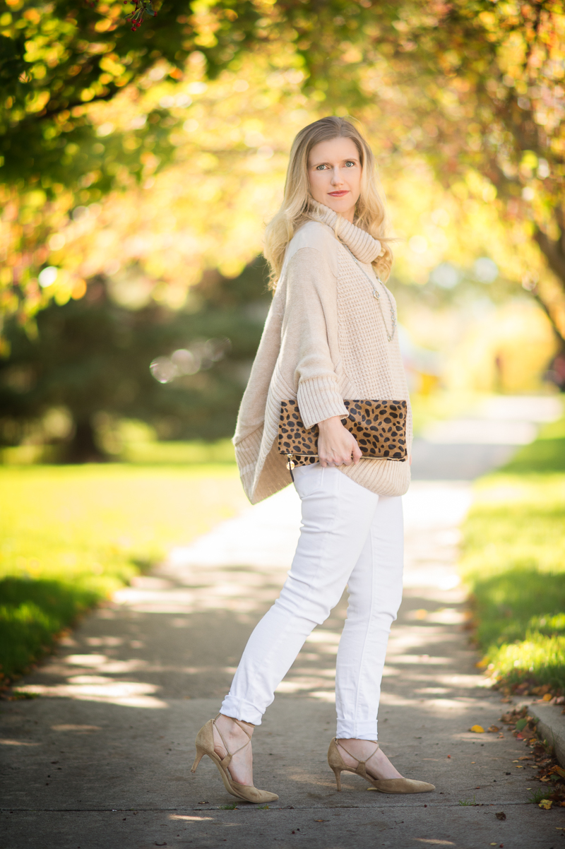 Petite Fashion and Style | Maison Jules Poncho Sweater | Click to Read More...