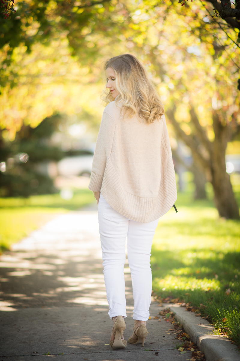 Petite Fashion and Style | Maison Jules Poncho Sweater | Click to Read More...