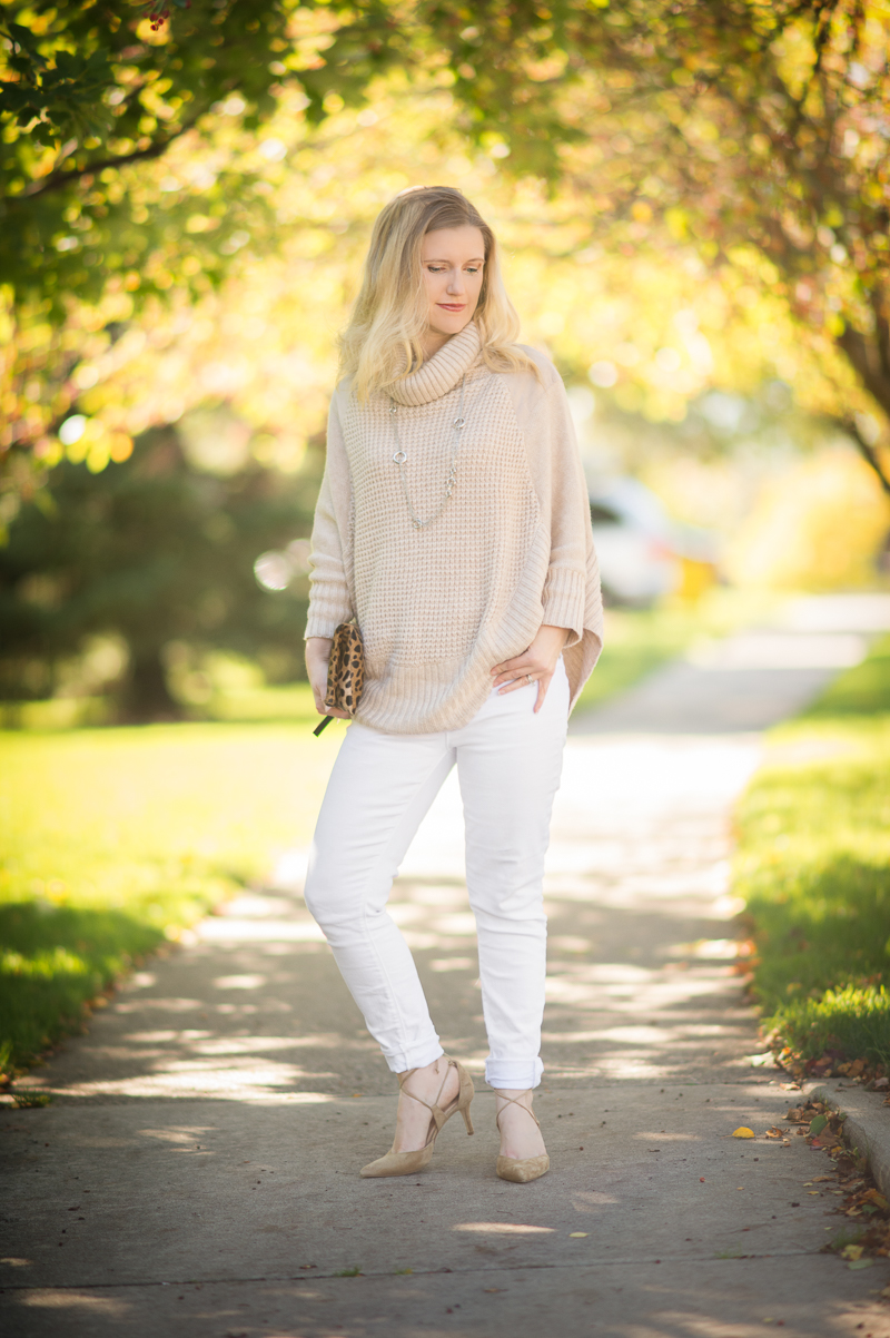 Petite Fashion and Style | Maison Jules Poncho Sweater | Click to Read More...