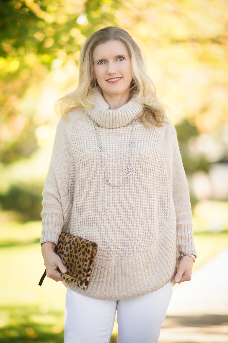 Petite Fashion and Style | Maison Jules Poncho Sweater | Click to Read More...