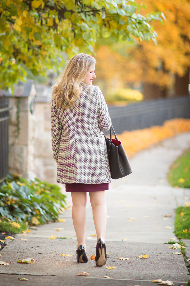 Petite Fashion Blog | Chicwish Classy Double Breasted Tweed Coat | J. Crew Factory Wool Skirt | Click to Read More... 