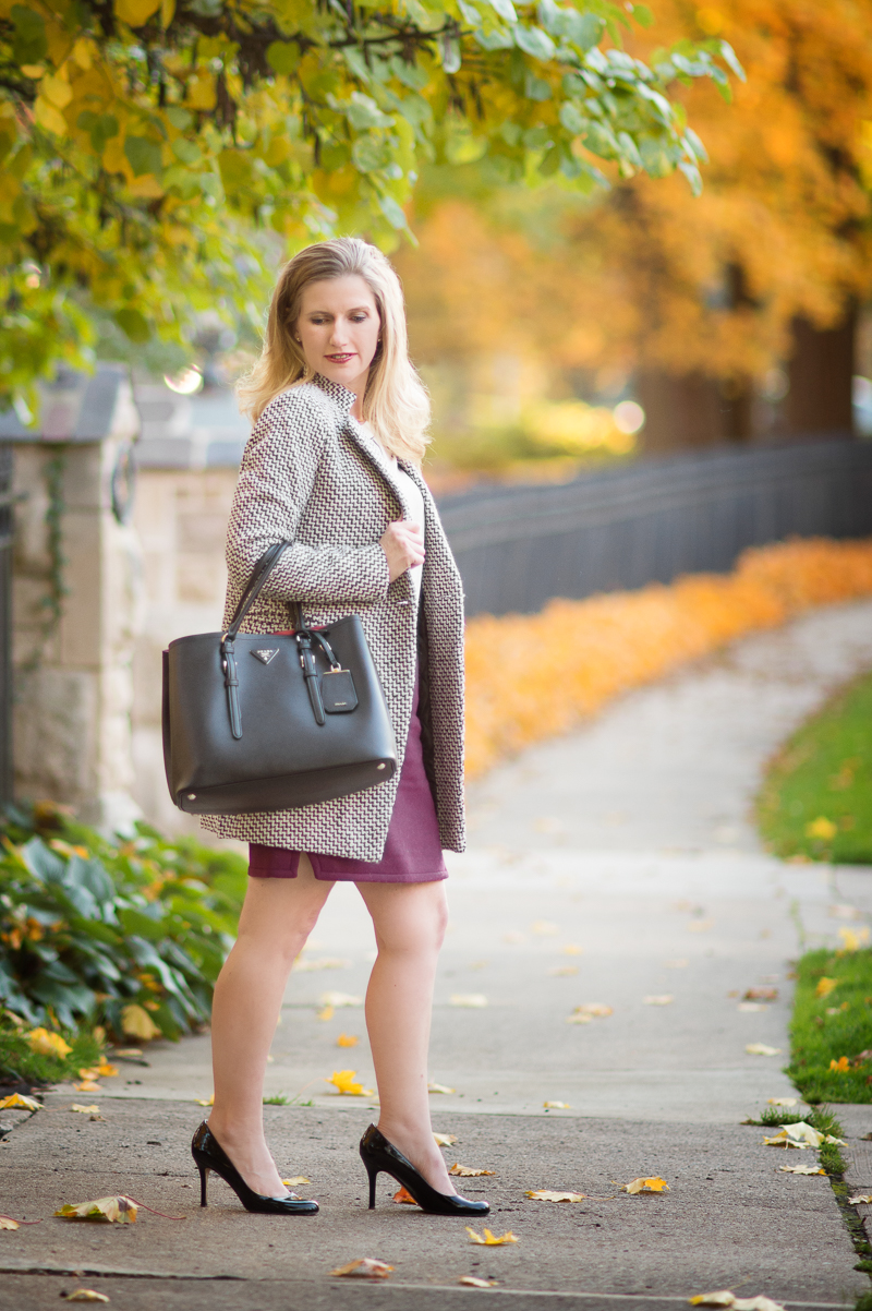 Petite Fashion Blog | Chicwish Classy Double Breasted Tweed Coat | J. Crew Factory Wool Skirt | Click to Read More... 
