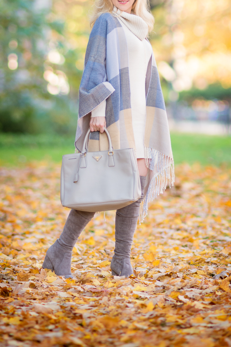 Petite Style Blog | Ann Taylor Reversible Cape | H&M Cowl-Neck Sweater | Click to Read More....