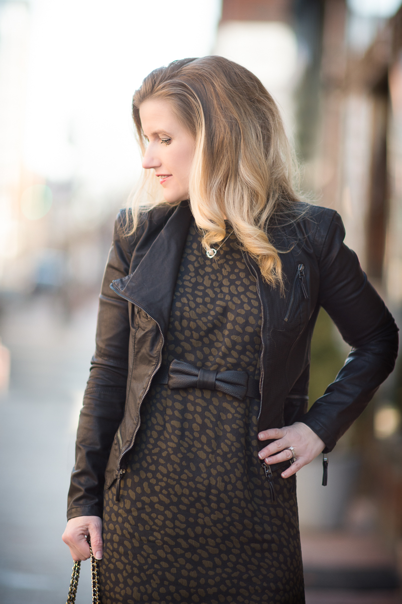 etite Fashion and Style Blog | Ann Taylor Spotted Jacquard Sheath Dress