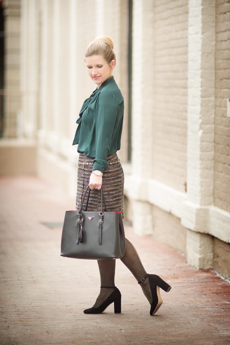 Petite Fashion and Style Blog | Guess Wool Blend Trench Coat | Ann Taylor Faux Fur Stole | Click to Read More...