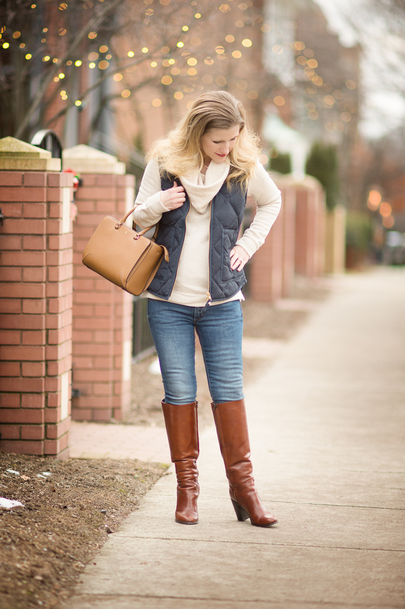 Petite Fashion and Style Blog | J. Crew Factory Quilted Puffer Vest | Kate Spade New York Baina Boots | Click to Read More...