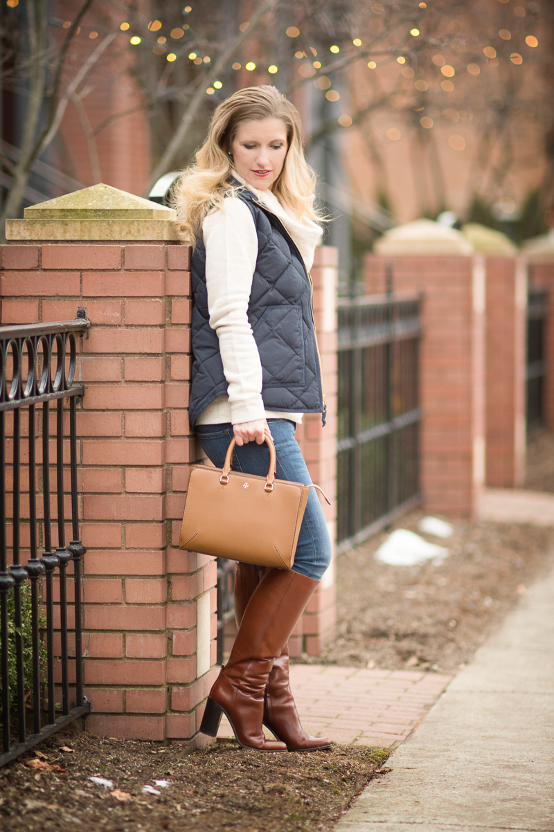 Petite Fashion and Style Blog | J. Crew Factory Quilted Puffer Vest | Kate Spade New York Baina Boots | Click to Read More...