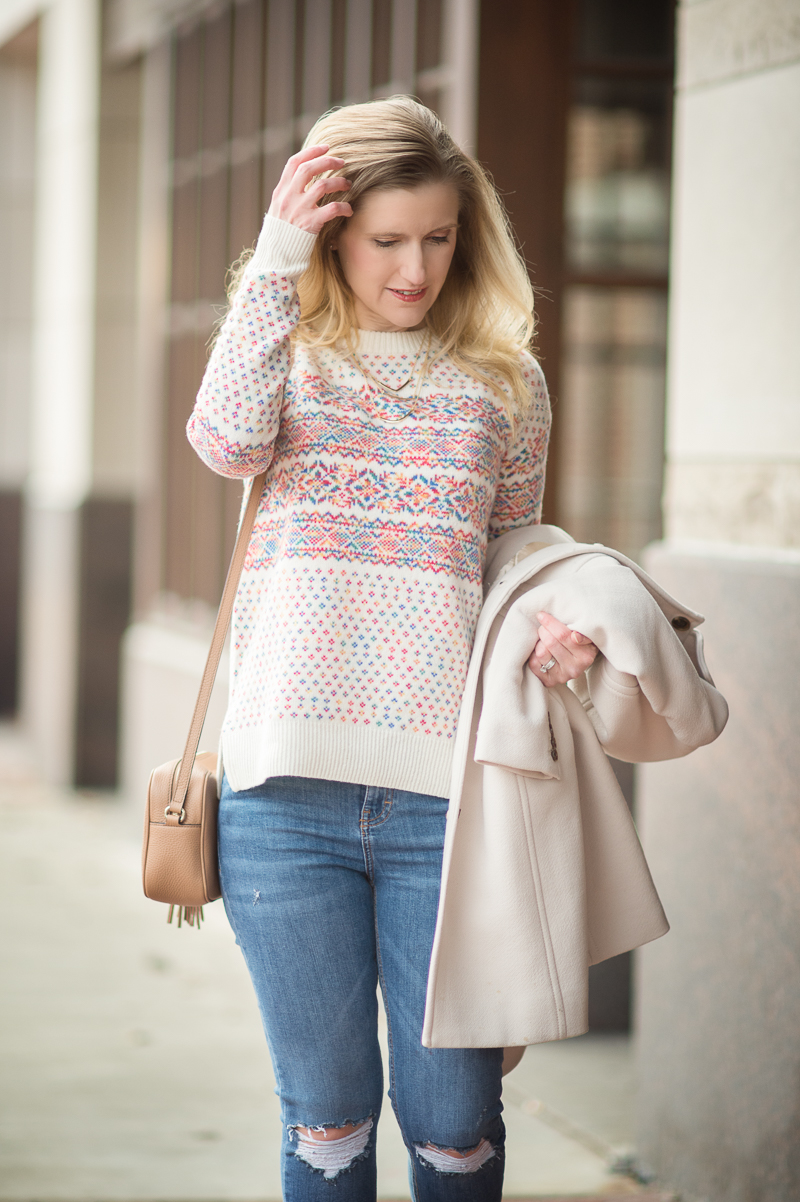 Petite Fashion and style | J. Crew Fair Isle Crewneck Sweater | Click to Read More...