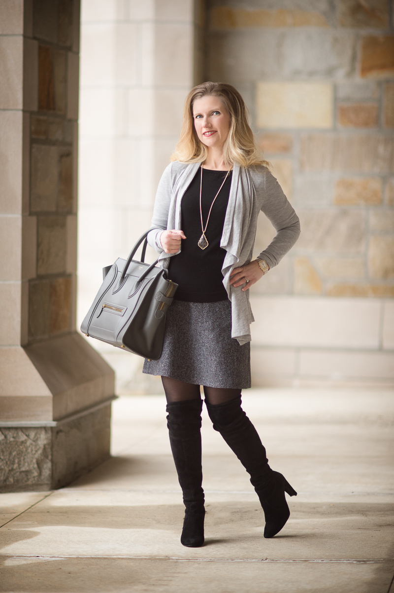Petite Fashion and Style Blog | Ann Taylor Cascade Caradigan | Kendra Scott Aiden Necklace | Celine Luggage Tote | Click to Read More...