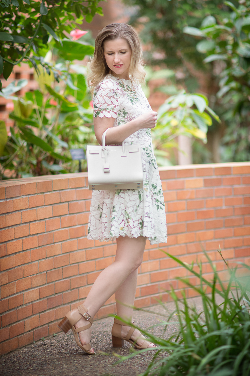 Petite Fashion and Style Blog | Chicwish Wildflower Fresh Crochet Flare Dress