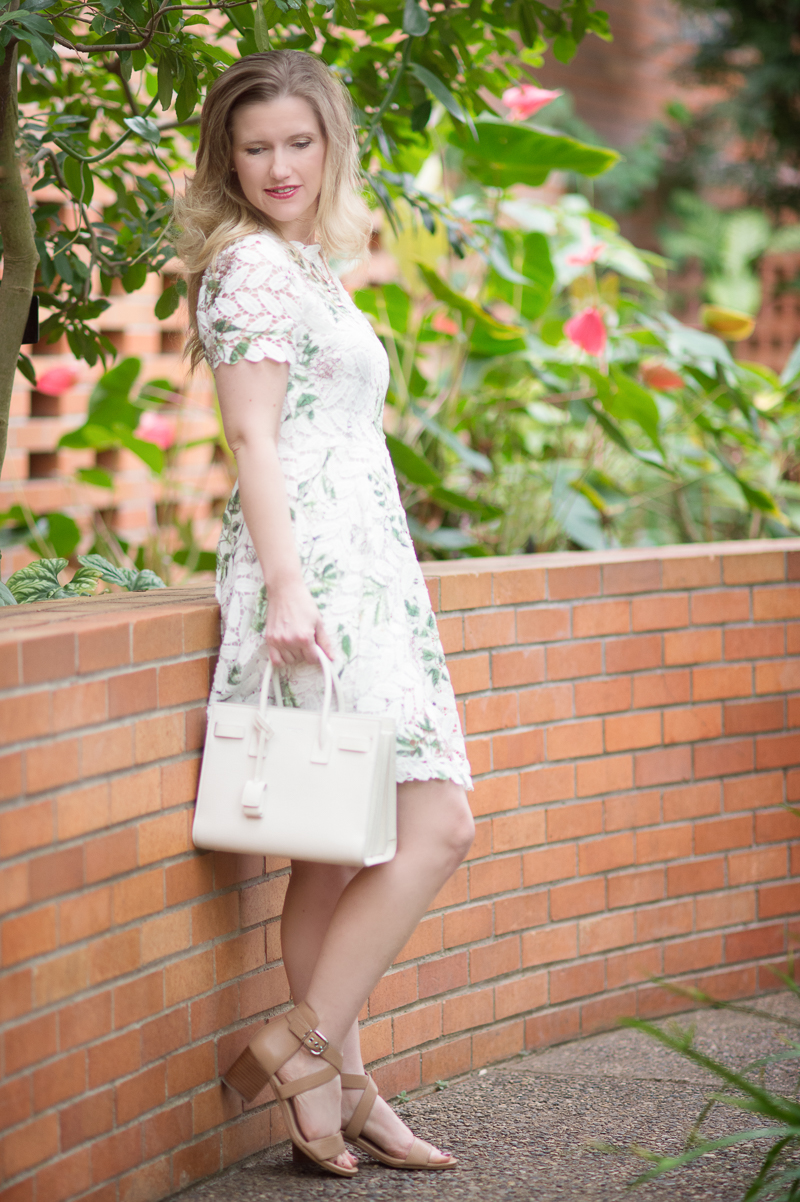 Petite Fashion and Style Blog | Chicwish Wildflower Fresh Crochet Flare Dress