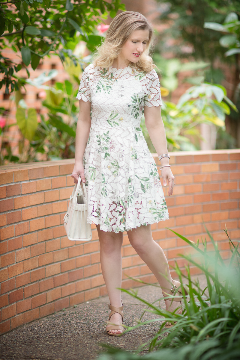 Petite Fashion and Style Blog | Chicwish Wildflower Fresh Crochet Flare Dress