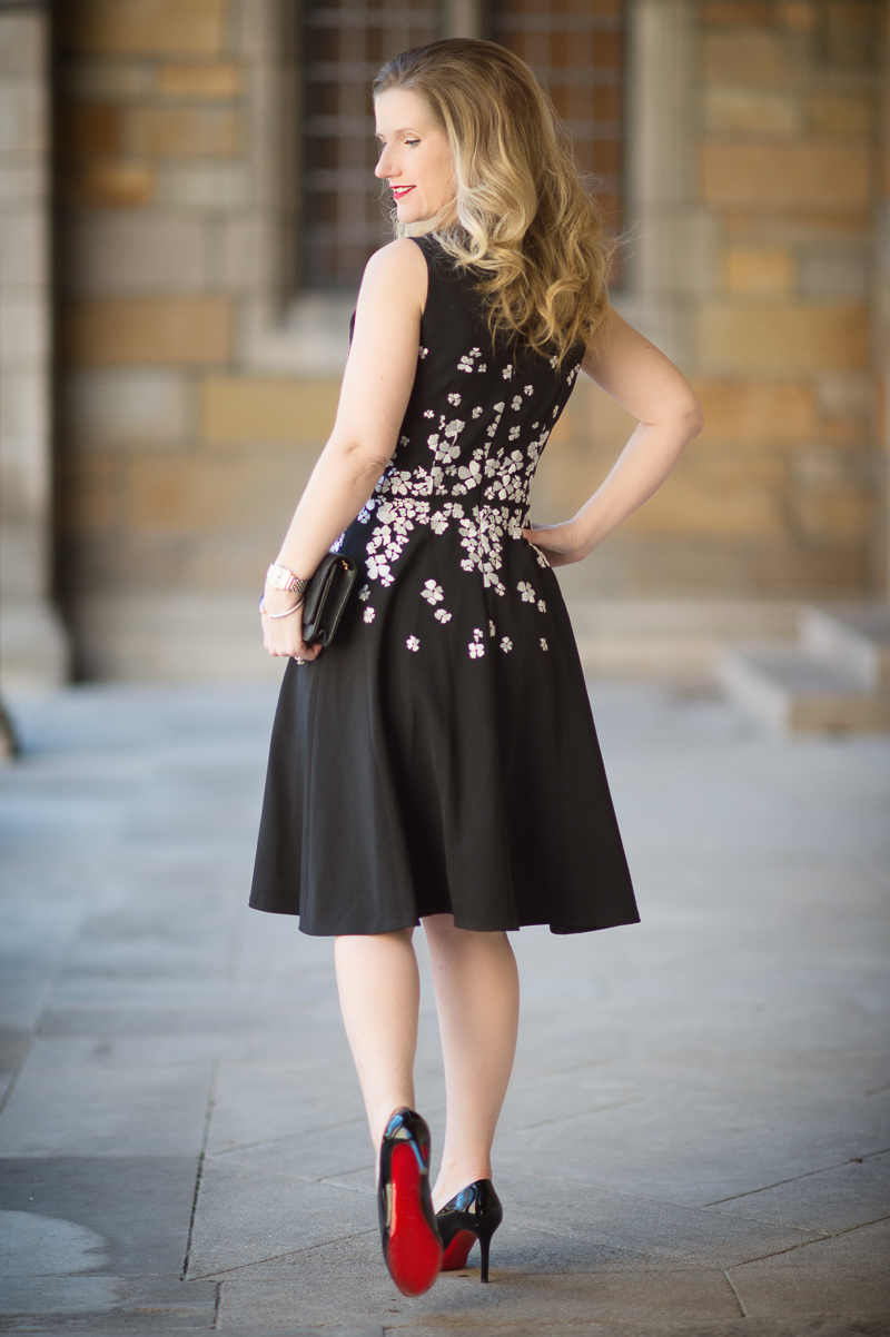 Petite Fashion and Style Blog | Maggy London Gracie Dress | Laundry by Shelli Segal-Double-Breasted Skirted Swing Coat | Click to Read More...