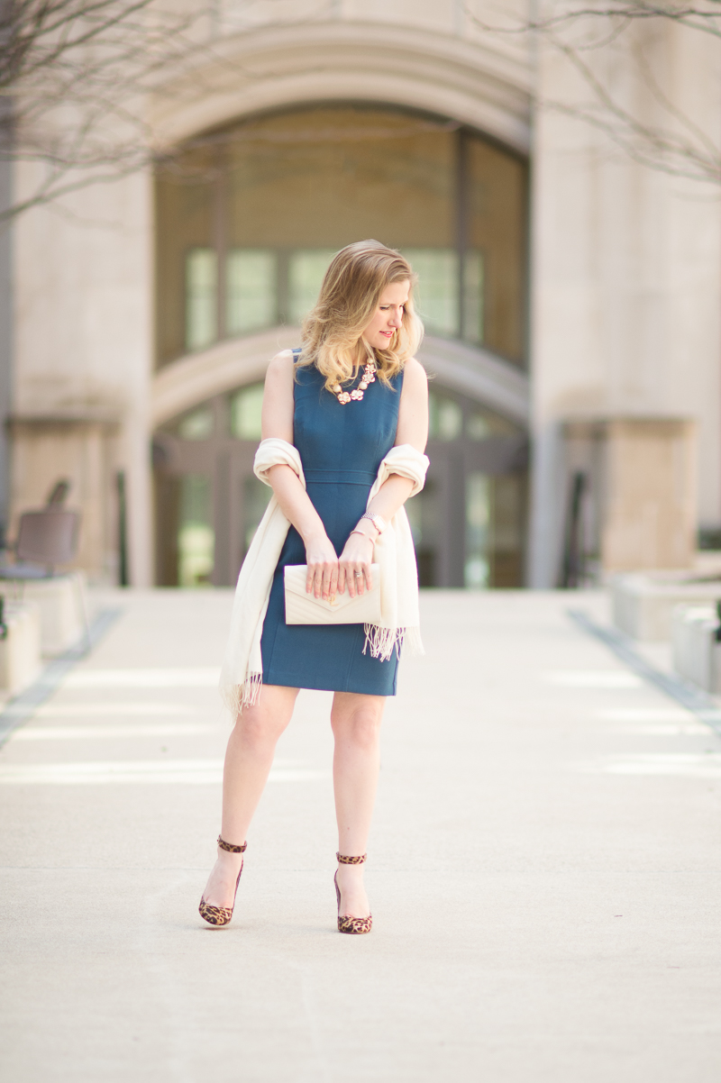 Petite Fashion and Style Blog | Ann Taylor Square Back Sheath Dress | YSL Wallet on Chain | Jimmy Choo Helena Pumps | Click to Read More...