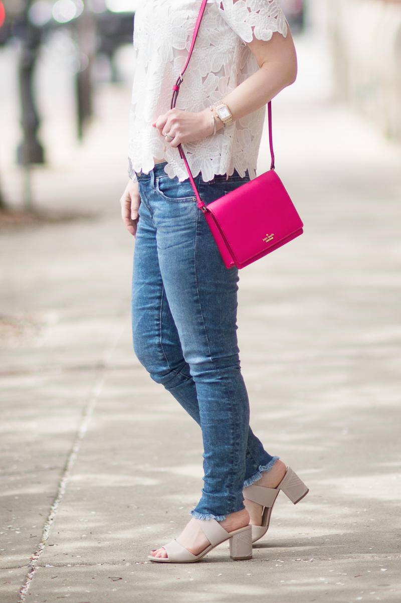 Petite Fashion and Style Blog | Catherine Malandrino Cassie Top | Kate Spade Dody Small Crossbody | Vanessa Mooney Astrid Knotted Tassel Earrings | Click to Read More...
