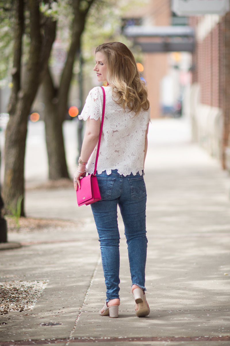 Petite Fashion and Style Blog | Catherine Malandrino Cassie Top | Kate Spade Dody Small Crossbody | Vanessa Mooney Astrid Knotted Tassel Earrings | Click to Read More...