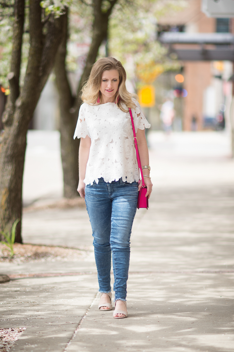 Petite Fashion and Style Blog | Catherine Malandrino Cassie Top | Kate Spade Dody Small Crossbody | Vanessa Mooney Astrid Knotted Tassel Earrings | Click to Read More...