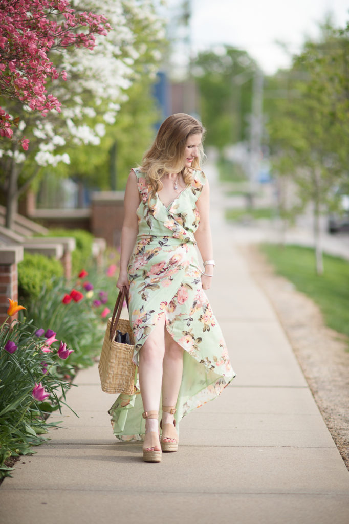 Petite Fashion and Style Blog | Privacy Please Fillmore Dress | Chloe Chloe Suede d'Orsay Espadrille Sandal | Click to Read More...