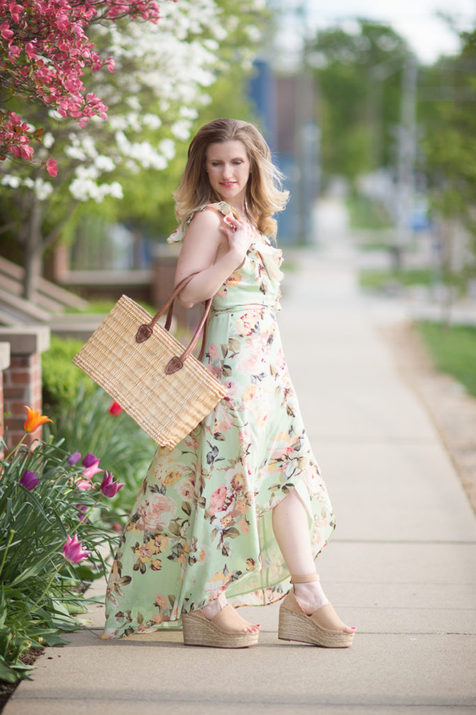 Petite Fashion and Style Blog | Privacy Please Fillmore Dress | Chloe Chloe Suede d'Orsay Espadrille Sandal | Click to Read More...