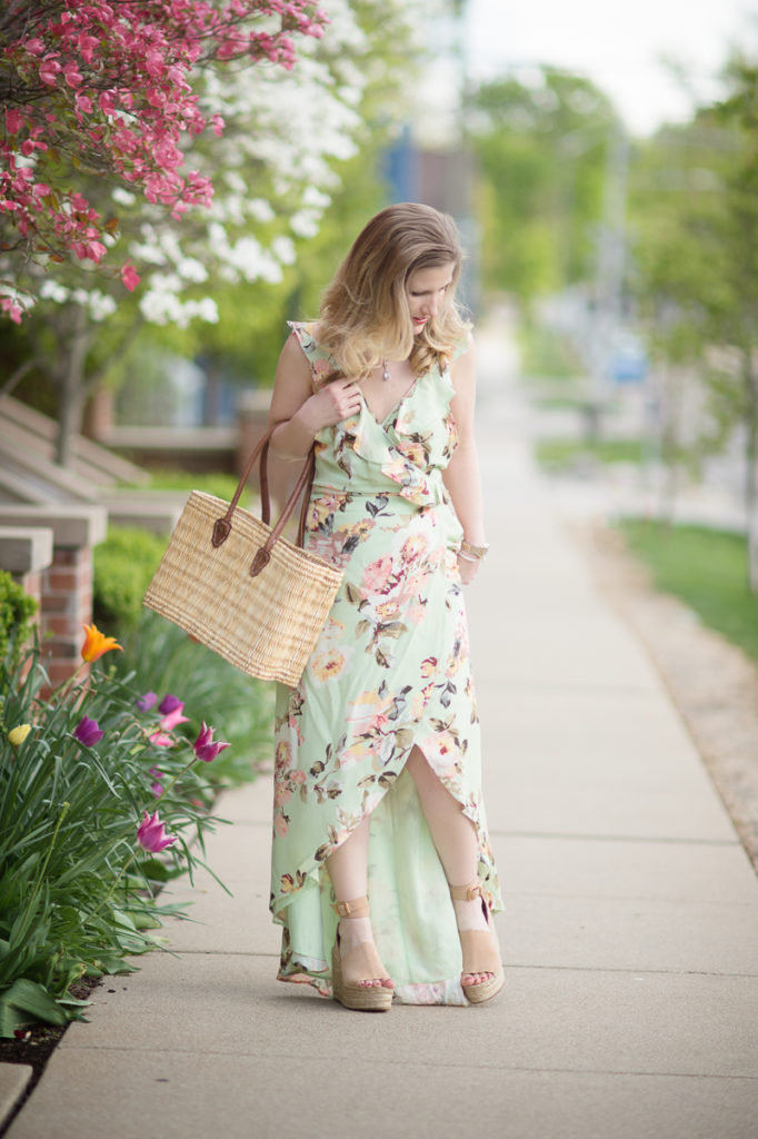 Petite Fashion and Style Blog | Privacy Please Fillmore Dress | Chloe Suede d'Orsay Espadrille Sandal | Click to Read More...