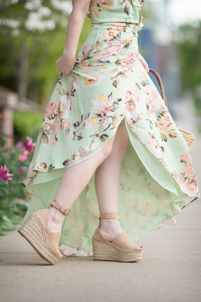 Petite Fashion and Style Blog | Privacy Please Fillmore Dress | Chloe Suede d'Orsay Espadrille Sandal | Click to Read More...