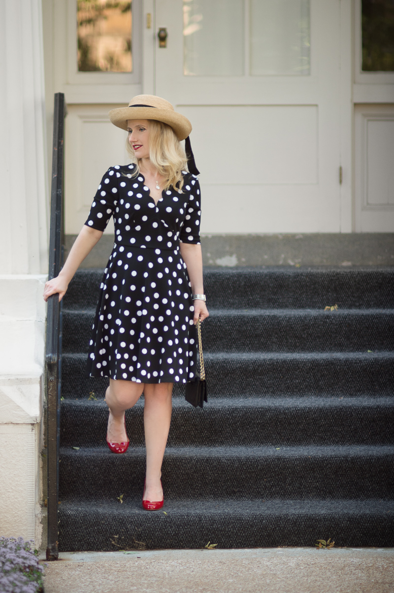 etite Fashion and Style Blog | Londin Times Abigail Petite Fit and Flare Dress | Christian Louboutin Heels | Chanel WOC