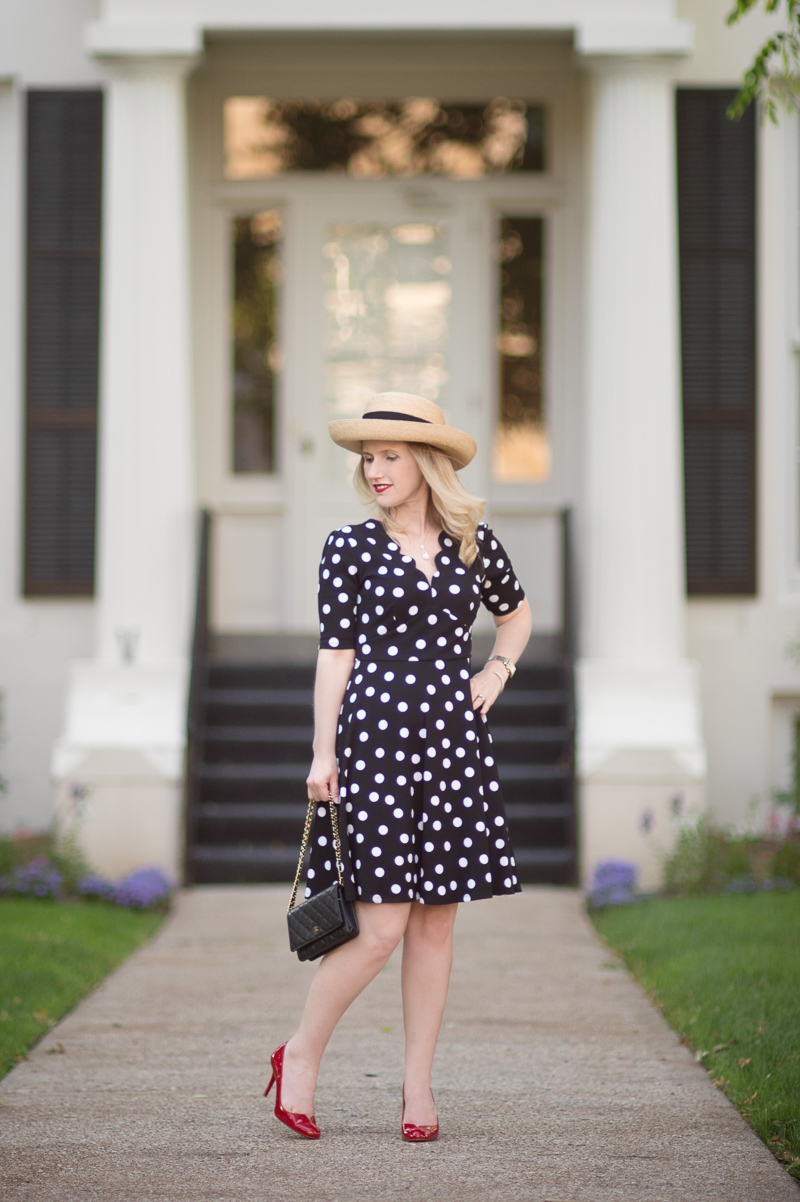 Petite Fashion and Style Blog | Londin Times Abigail Petite Fit and Flare Dress | Christian Louboutin Heels | Chanel WOC