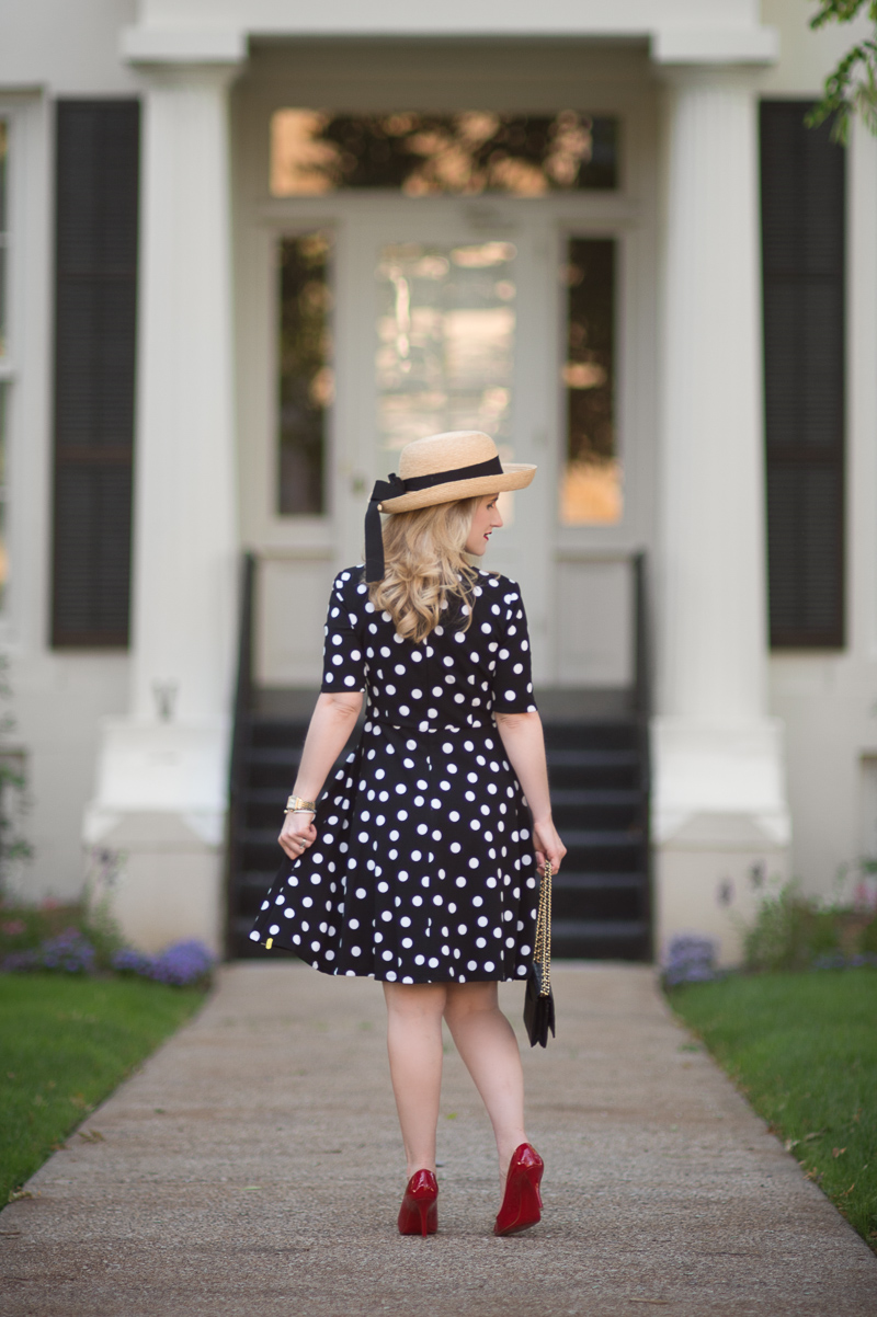 etite Fashion and Style Blog | Londin Times Abigail Petite Fit and Flare Dress | Christian Louboutin Heels | Chanel WOC