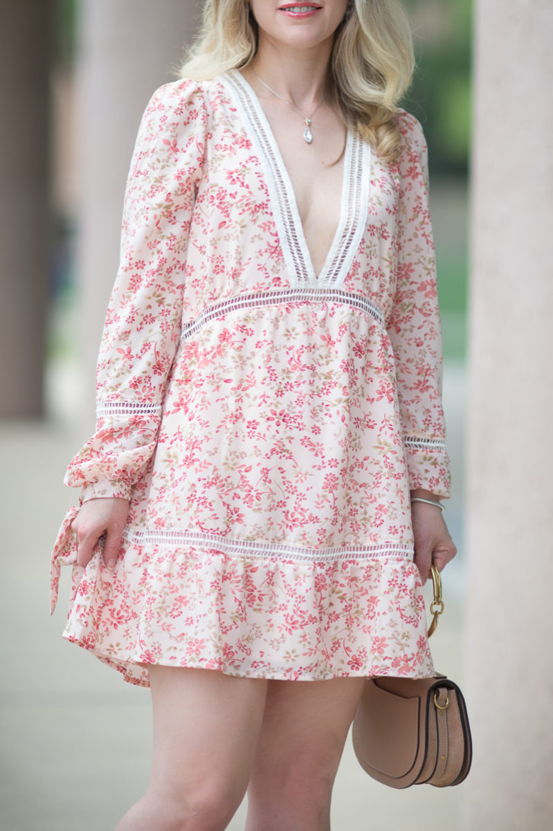 Petite Fashion and Style Blog | For Love and Lemons Sweet Disposition Swing Dress | Chloe Nile Bag | Steve Madden Gerard Heels