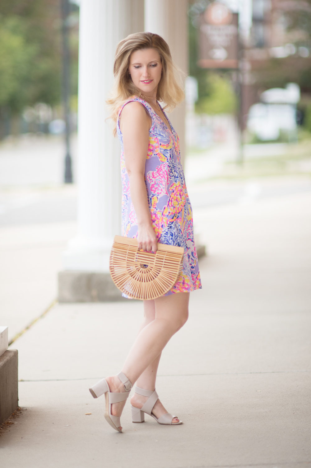 Petite Fashion and Style Blog | Lily Pulitzer Amina V-Neck Swing Dress | Cult Gaia Gaia's Ark Bag | Welly Merck Watch | Click to Read More...