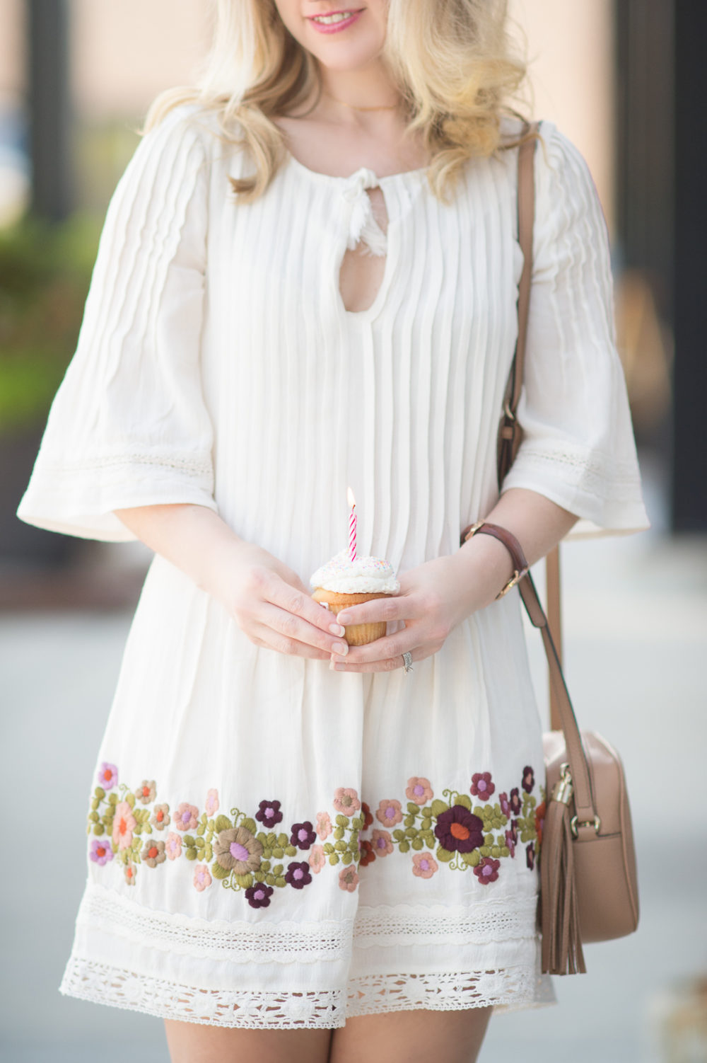 Petite Fashion and Style Blog | Tularosa Audrey Pintuck Dress | Gucci Soho Disco Bag | Steve Madden Gerard Heels - First Year Blogiversary by popular Michigan petite fashion blogger The Blue Hydrangeas