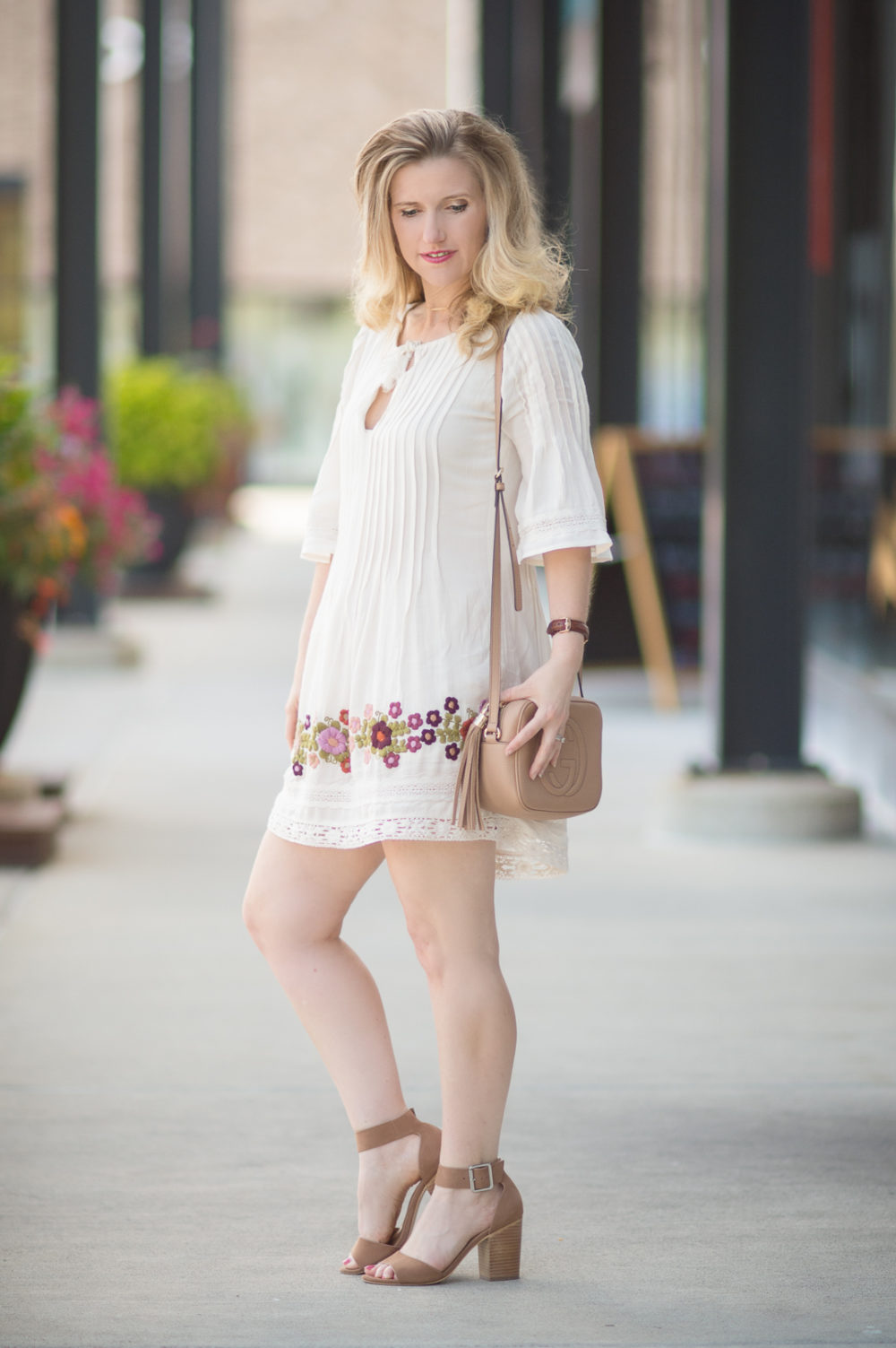 Petite Fashion and Style Blog | Tularosa Audrey Pintuck Dress | Gucci Soho Disco Bag | Steve Madden Gerard Heels - First Year Blogiversary by popular Michigan petite fashion blogger The Blue Hydrangeas