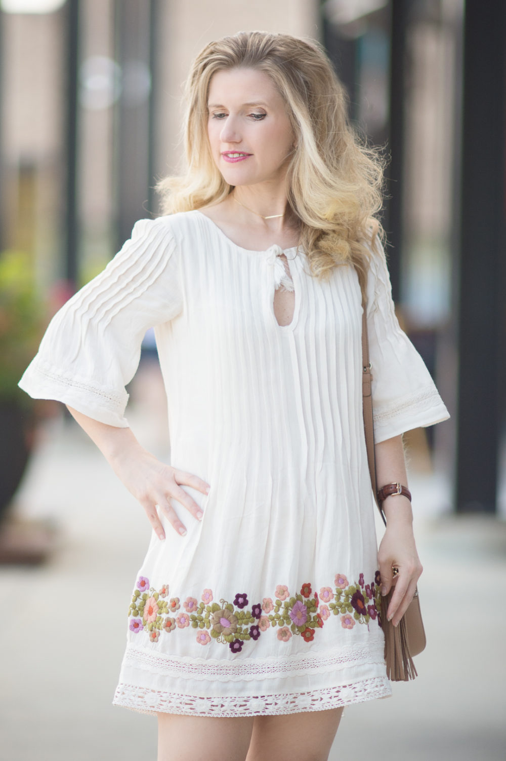 Petite Fashion and Style Blog | Tularosa Audrey Pintuck Dress | Gucci Soho Disco Bag | Steve Madden Gerard Heels - First Year Blogiversary by popular Michigan petite fashion blogger The Blue Hydrangeas