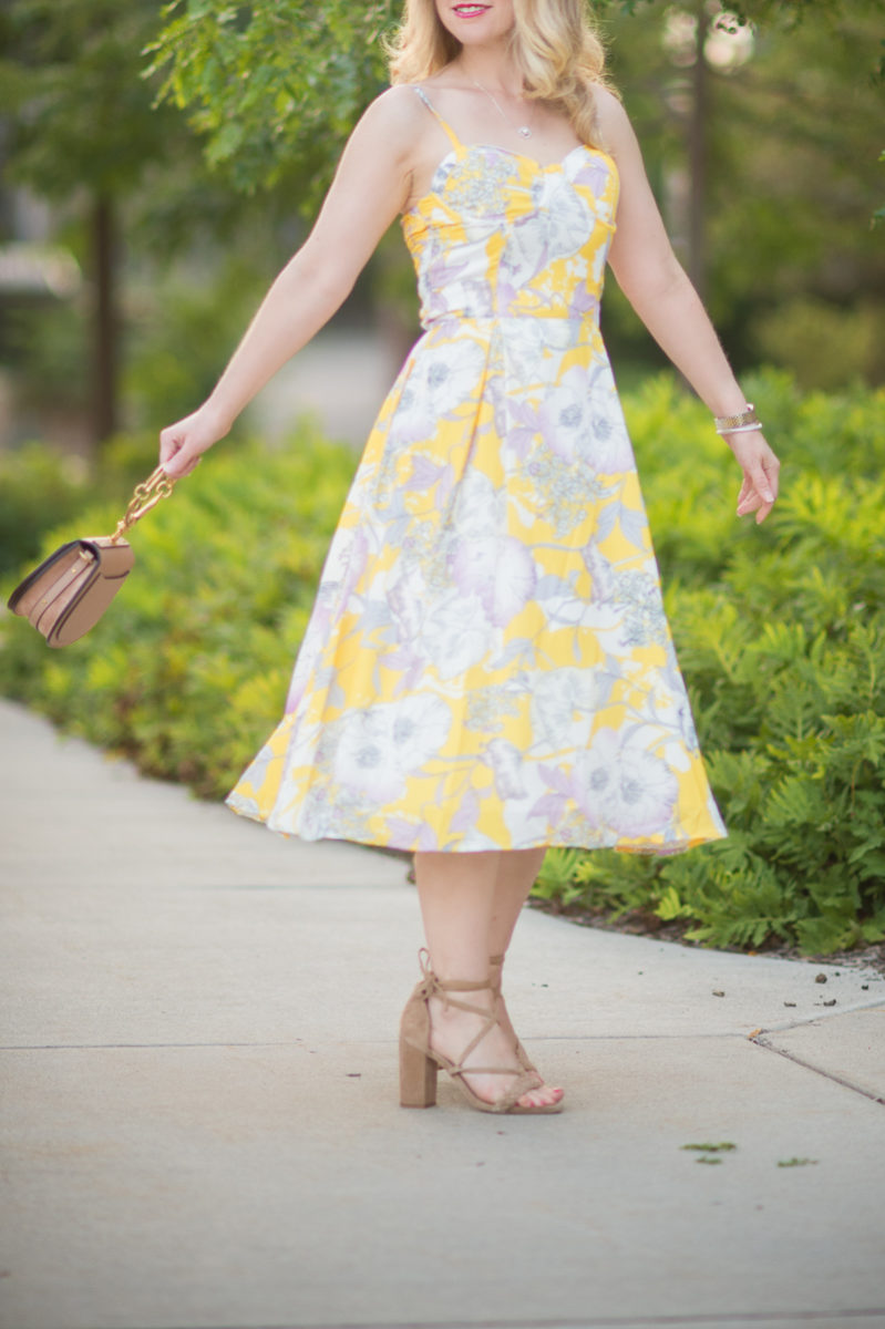 Petite Fashion and Style Blog | Yumi Kim Prima Dona Dress | Raye Lulu Heel in Tan | Chloe Nile bag | Click to Read More...